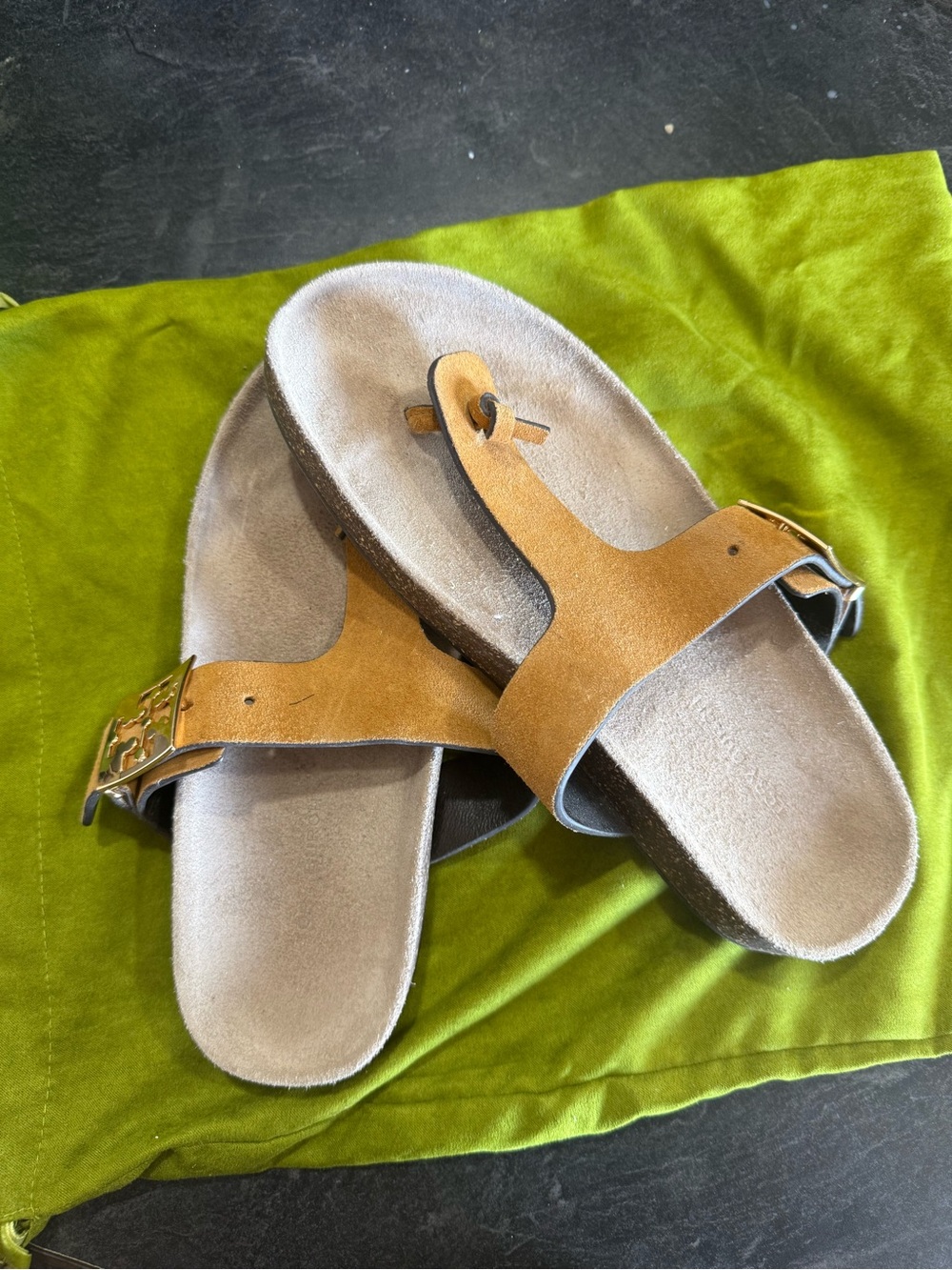 Tory Burch Size 6.5 Women’s Mellow Thong Sandal Suede/Cork